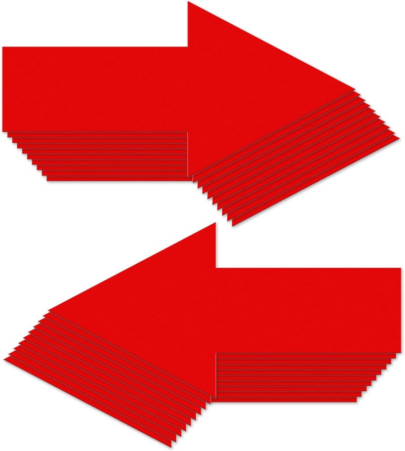 EVQ Arrow Floor Sticker Red 10"×5" Directional Floor Decal Self-Adhesive Removable Waterproof Arrow Vinyl Sign 20 PCS - Image 1